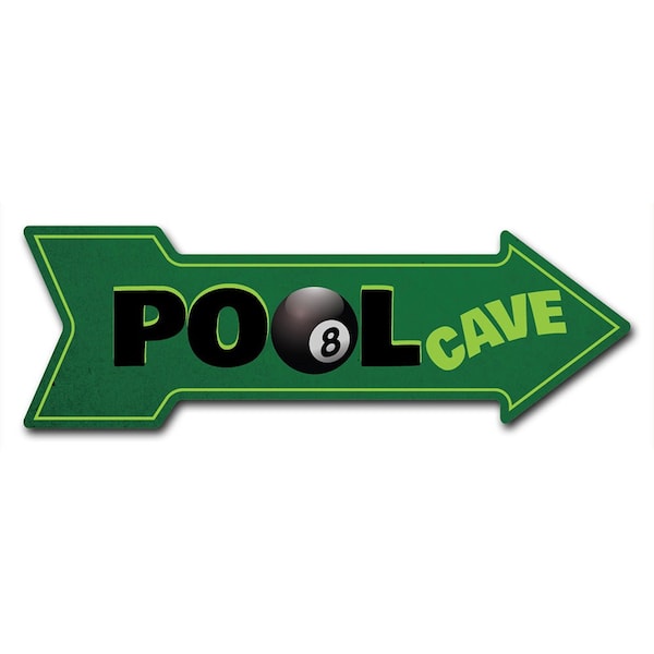 Pool Cave Arrow Decal Funny Home Decor 36in Wide